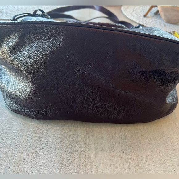 NWT Elie Tahari 100% Pebbled Leather Tote in Claret - Picture 9 of 17